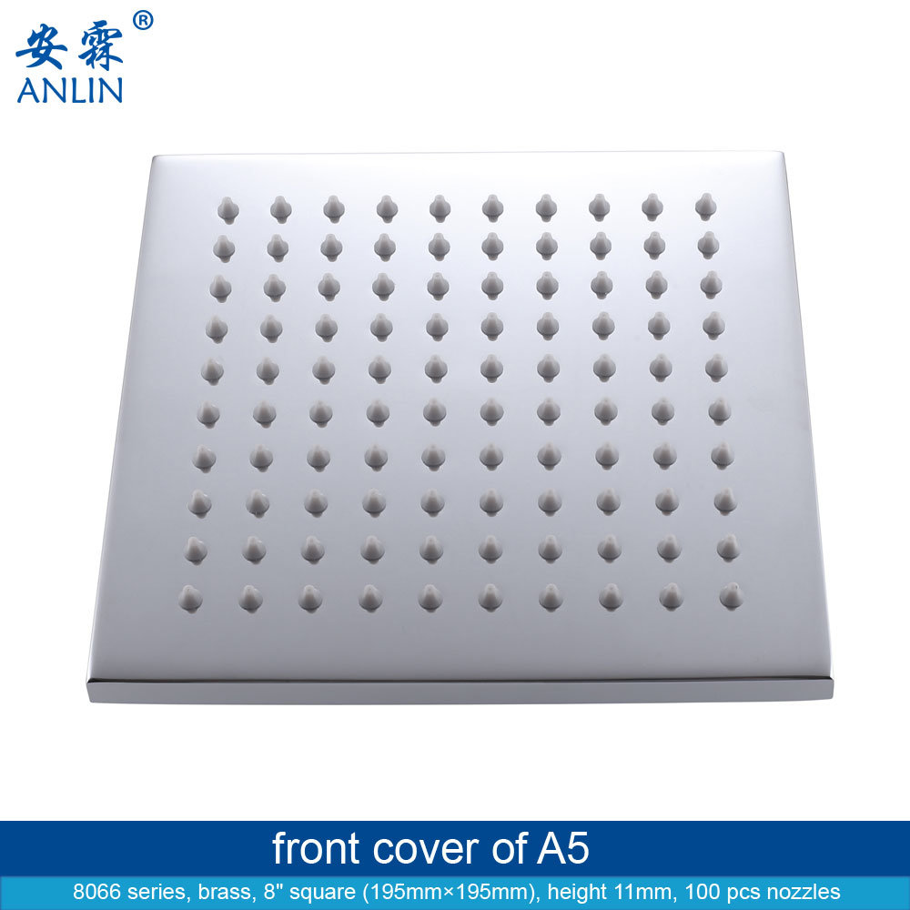 Brass 8 Inch Square Rain Shower Head