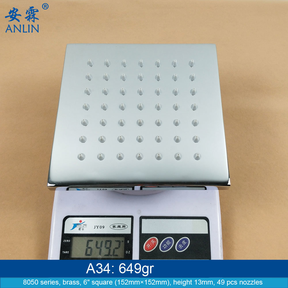 High Pressure 6 Inch Bathroom Shower