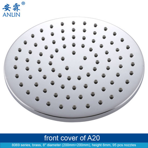 Chrome Plated, 8 Inch Round, Shower Nozzle