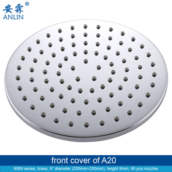 Chrome Plated, 8 Inch Round, Shower Nozzle