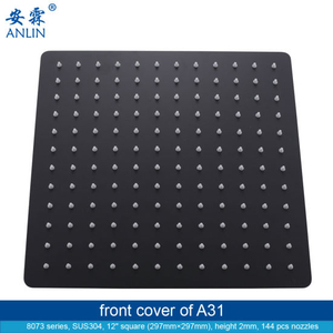 Black 12 Inch Luxury Stainless Steel Rainfall Shower Head