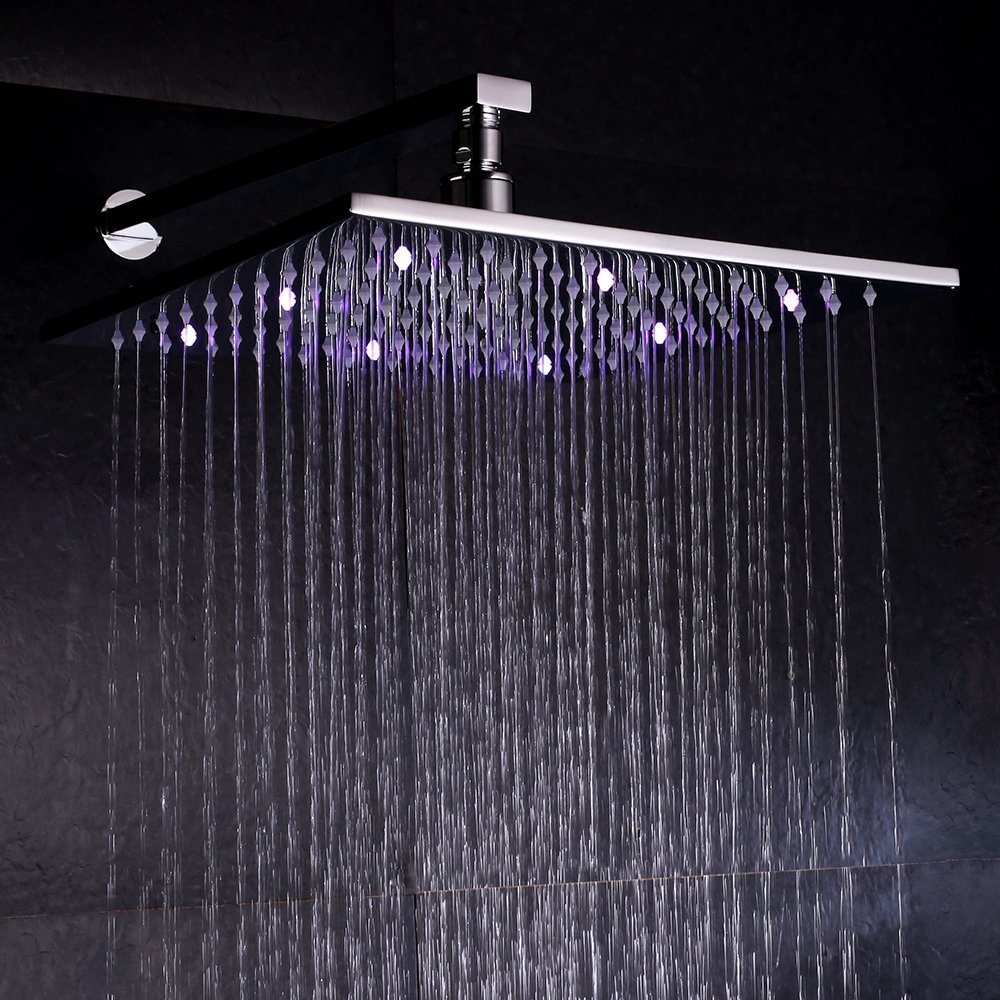 3 Colors Change 12 Inch Lighted Shower Head