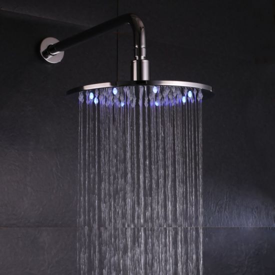 10 Inch Brass Round LED Shower Head