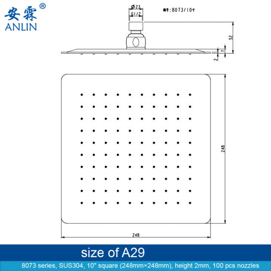 10 Inch Stainless Steel Shower Accessories