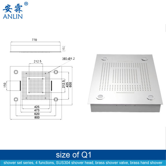 Overseize Luxury Bathroom Rain LED Shower Set