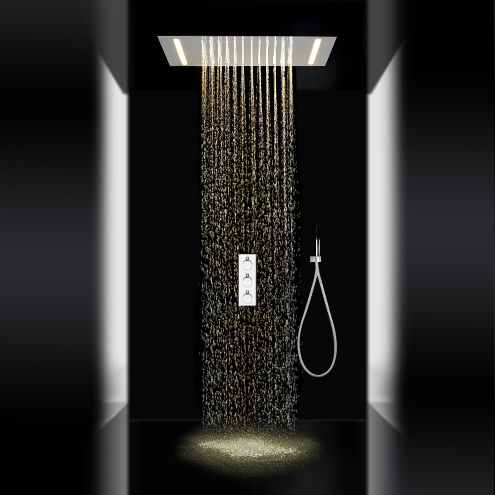 Contemporary Bathroom LED Light Rain Shower System