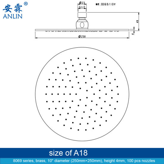 Overhead Ceiling Detachable Rain Bathroom Shower