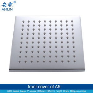 Brass 8 Inch Square Rain Shower Head