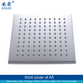 Brass 8 Inch Square Rain Shower Head