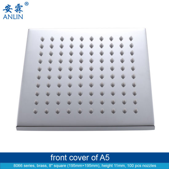 Brass 8 Inch Square Rain Shower Head